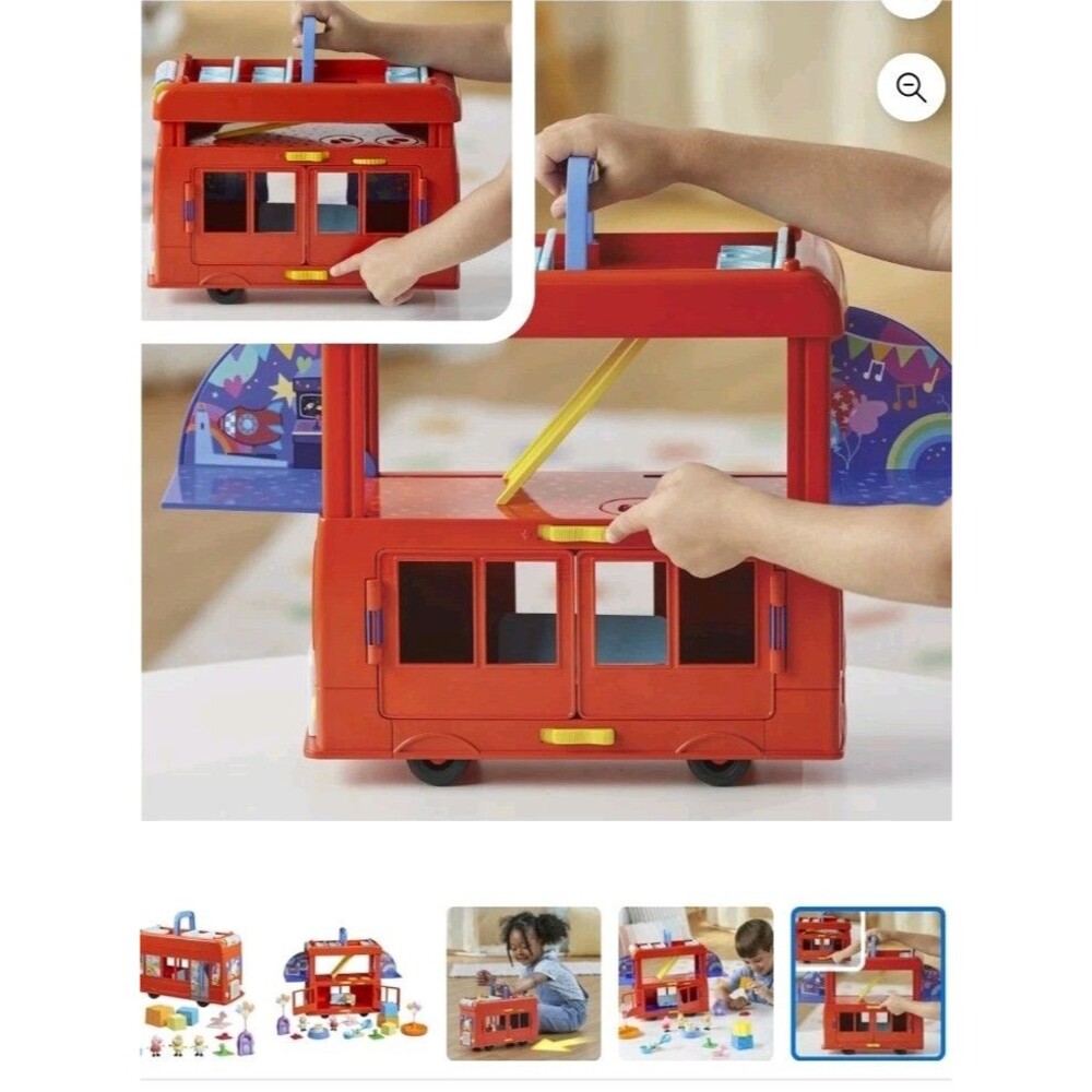 NEW Peppa Pig 2-in-1 Party Bus Playset with 3 Figures Preschool Toy‎